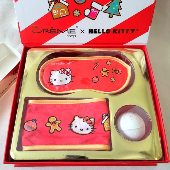 Hello Kitty x the Creme Shop Gift Set Collab•Silk Sleep Mask •Headband•Bath Bomb - Picture 6 of 10